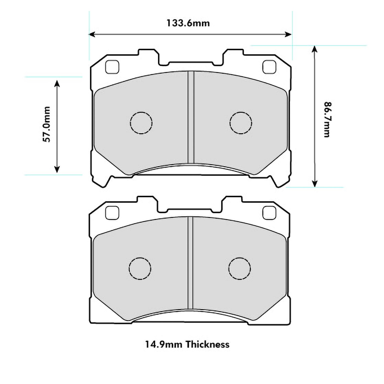 Ferodo DS2500 Front Brake Pads Fits Toyota Yaris GR 1.6 4WD - (FCP5261H)