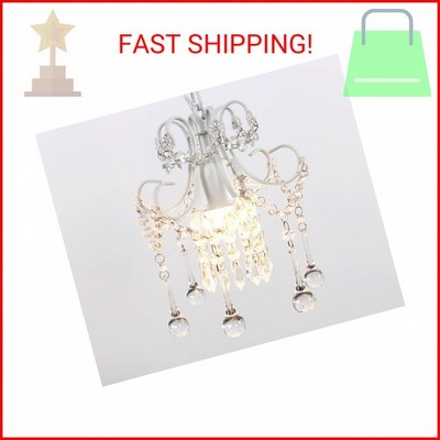 Mini Style Crystal Chandelier Pendant Light White,1-Light