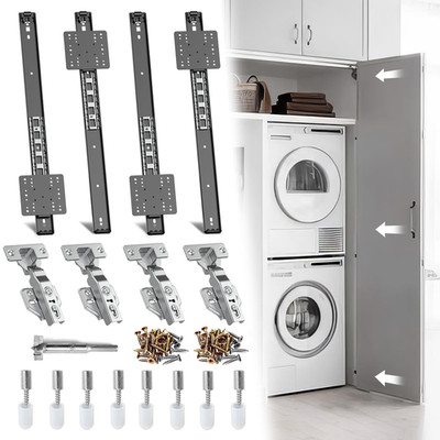 Pisman 18 Inch Pocket Door Slides 4 Pcs Complete Hidden Sliding Hardware Kit