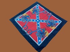 VINTAGE NEW OLD STOCK BANDANA BIKER SKULL WITH FLAG USA MADE