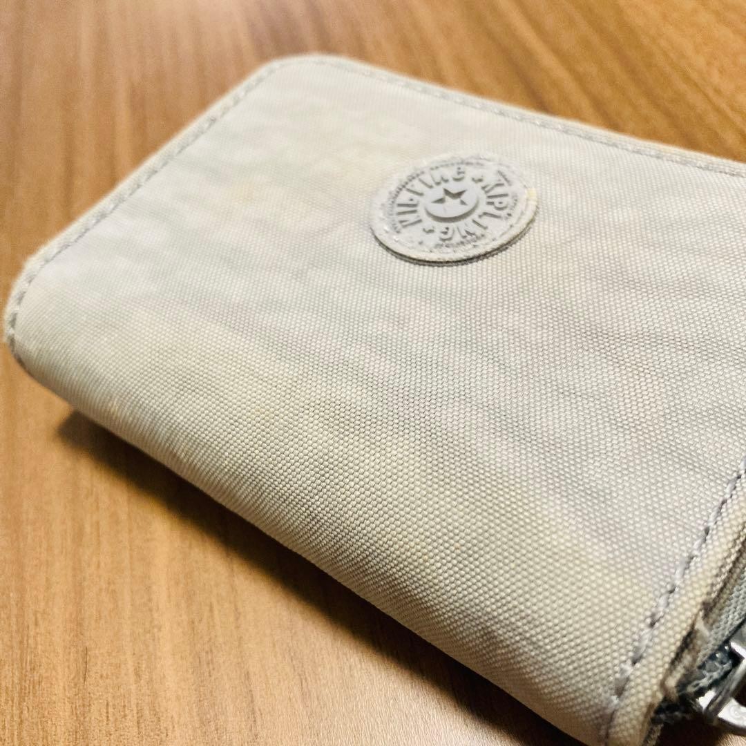 Kipling Leather Mini Wallet Gray Compact Used - image 2