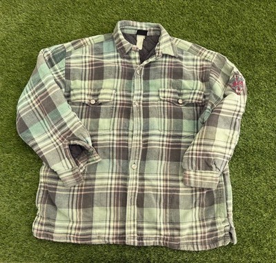 Vintage MCD More Core Division Y2K Surf Brand Oversized Green Plaid Flannel