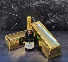 Goldbarren Sekt-, Wein- und Champagner-Geschenkkarton  Geschenkbox Geldbox