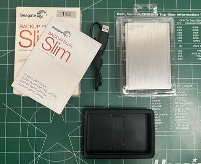 Seagate Backup Plus Slim 1TB, External, 5400 RPM (STDR1000101) Hard Drive