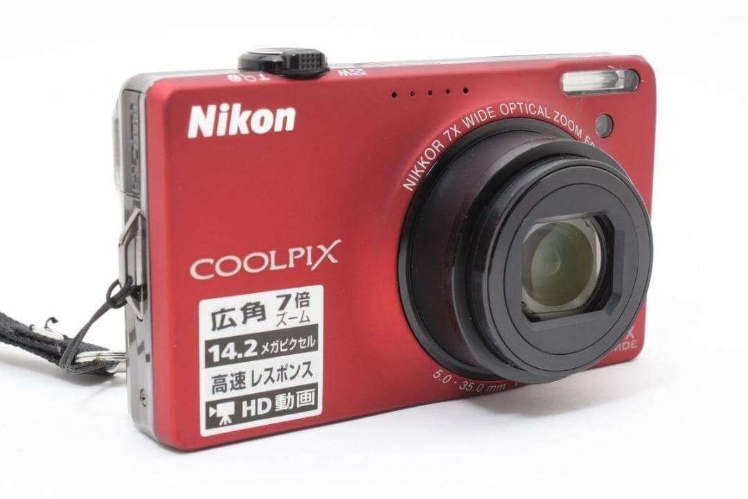 Nikon COOLPIX S6000 Red Digital Camera 14.2MP 7x Optical Zoom From