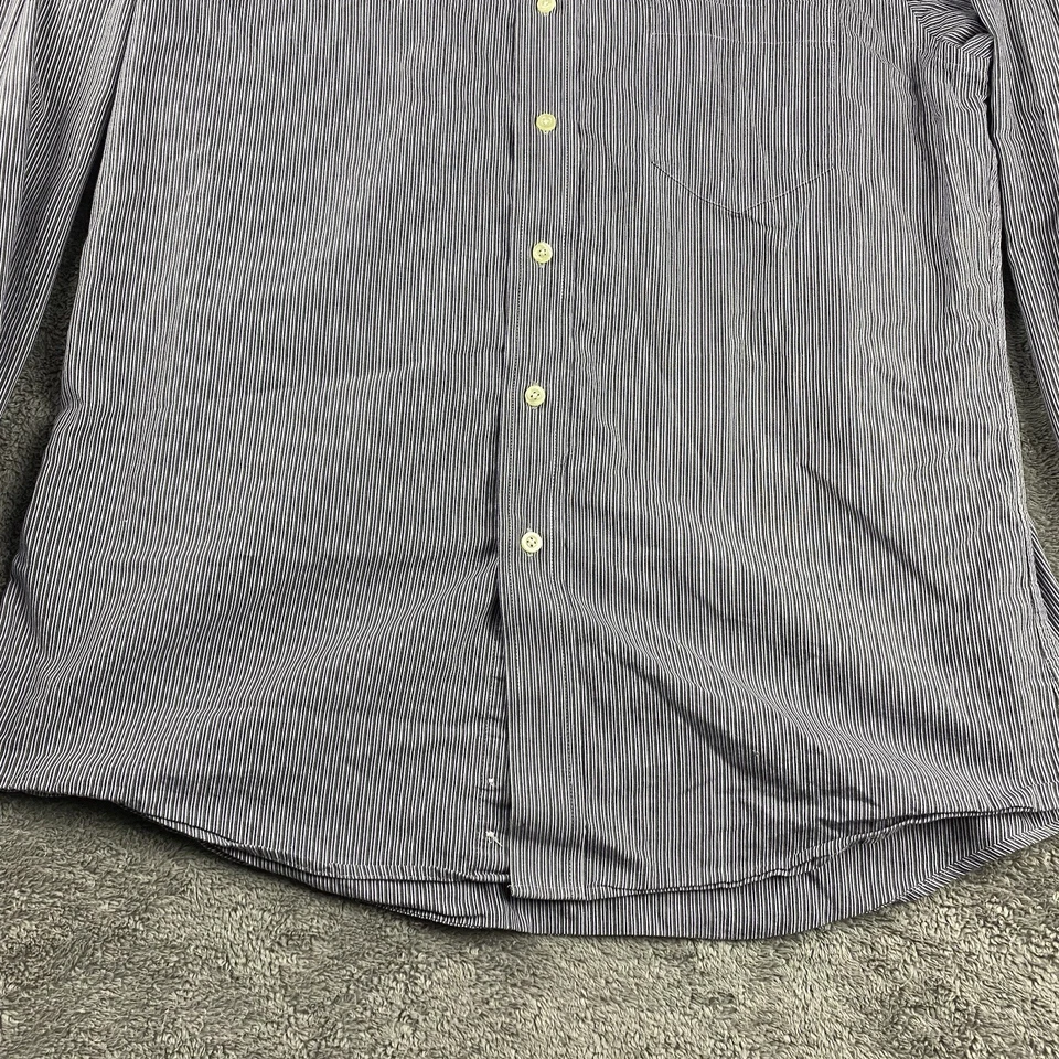 Barrington's 正装衬衫男式 16 32/33 紫色灰色条纹长袖 — 第 2/4 张图片