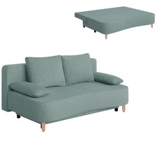 Schlafsofa - eisblau - Federkern - Staukasten Sofa Couch Gästecouch Gästesofa