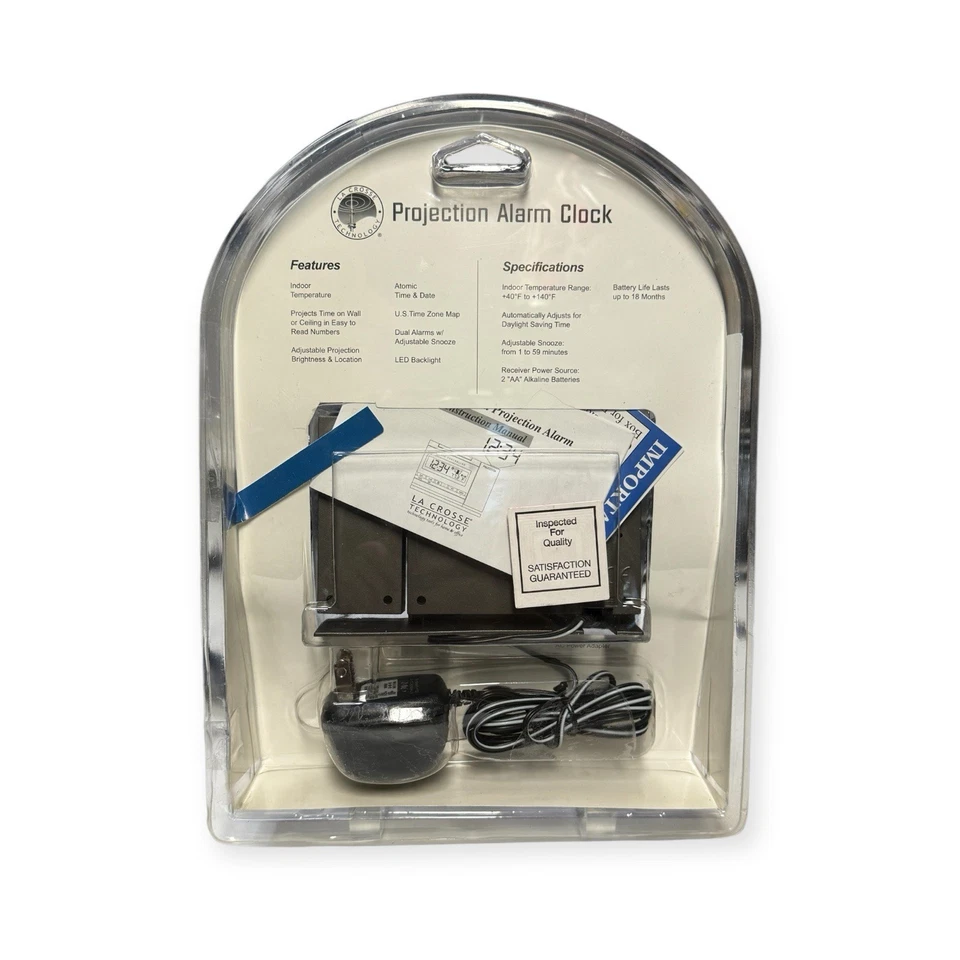 La Crosse Technology Projection Alarm Clock Wireless Model WT-5720U-BP - Image 2 of 2