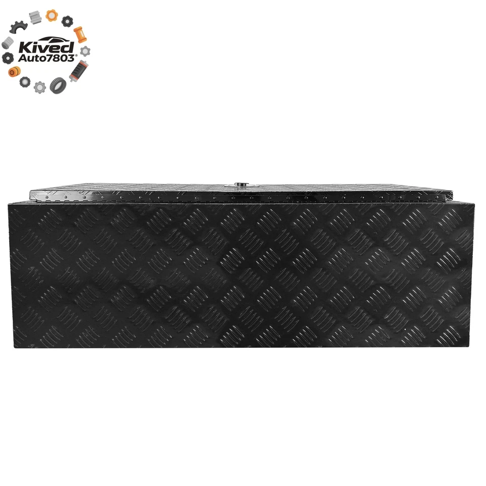 Aluminum 48" × 17" × 18" Underbody Black Tool Box Truck Trailer RV Toolbox - Image 4 of 4