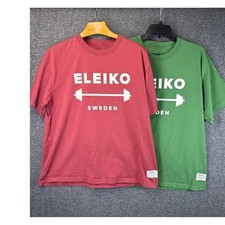 Lotto 2 T-Shirt Eleiko Sweden Heritage Collection Uomo XL Rosso Verde Bio Ctn