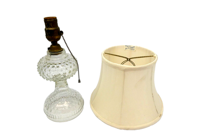 #ad #ad Old Hobnail Clear Glass GE Socket Converted Hurricane Oil Lamp Electric Parts $76.50