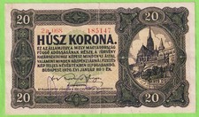 Hungary 1920 20 Korona P-61 VG B576