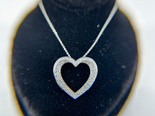 14K White Gold 0.49ct Lab Diamond Open Heart ...