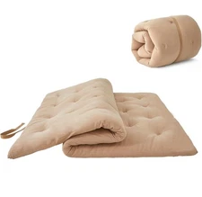 Japanese Floor Futon Mattress Queen 60"x 80" Khaki, 100% Cotton 2.5'' Thicken