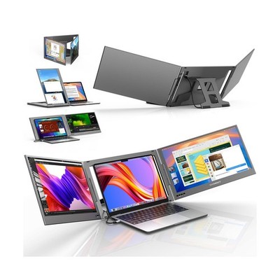 Dual Screen Laptop Monitor Extender, 15.6'' Fully Compatible Laptop Triple Scr...
