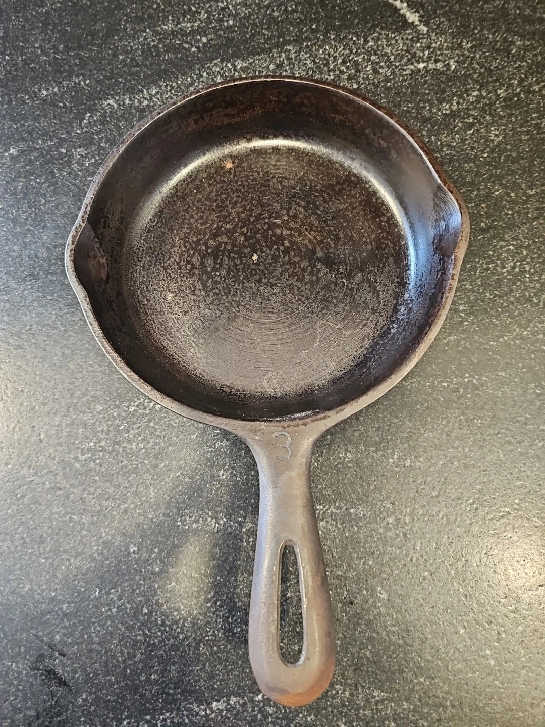 Wagner Ware Cast Iron Skillet No 3 Unmarked Pre-1960s Restored Seasoned Vintage