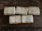 Vintage Christmas Wreath Napkin Rings Handmade Beaded Appliqués set of 5 Felt — photo 2