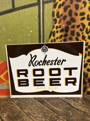 VINTAGE C. 1950 ROCHESTER ROOT BEER DECAL SIGN NOS COCA COLA 7UP PEPSI DR PEPPER