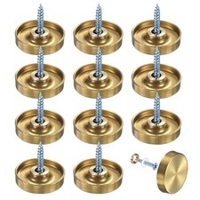 12er Pack Schraubenkappen, 1 Zoll f&uuml;r dekorative Spiegelschrauben Gold