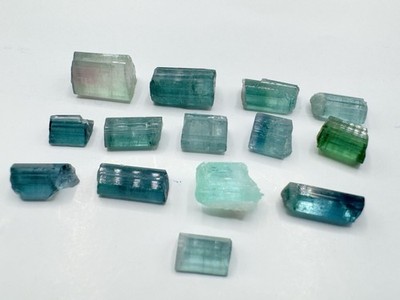 Natural Tourmaline Crystals - Vibrant Green & Blue Mix, Raw Gemstones