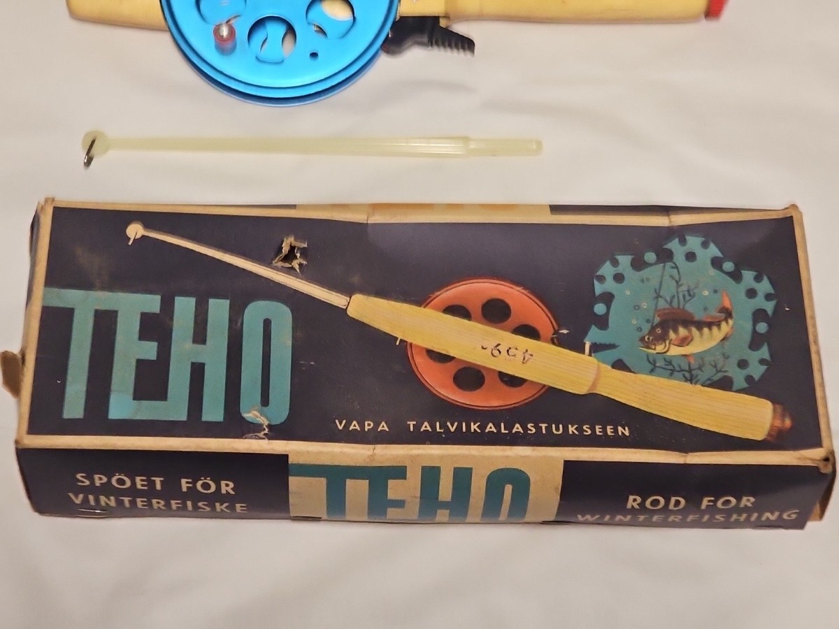 vintage Teho ice fishing rod Made In Finland In Original Box