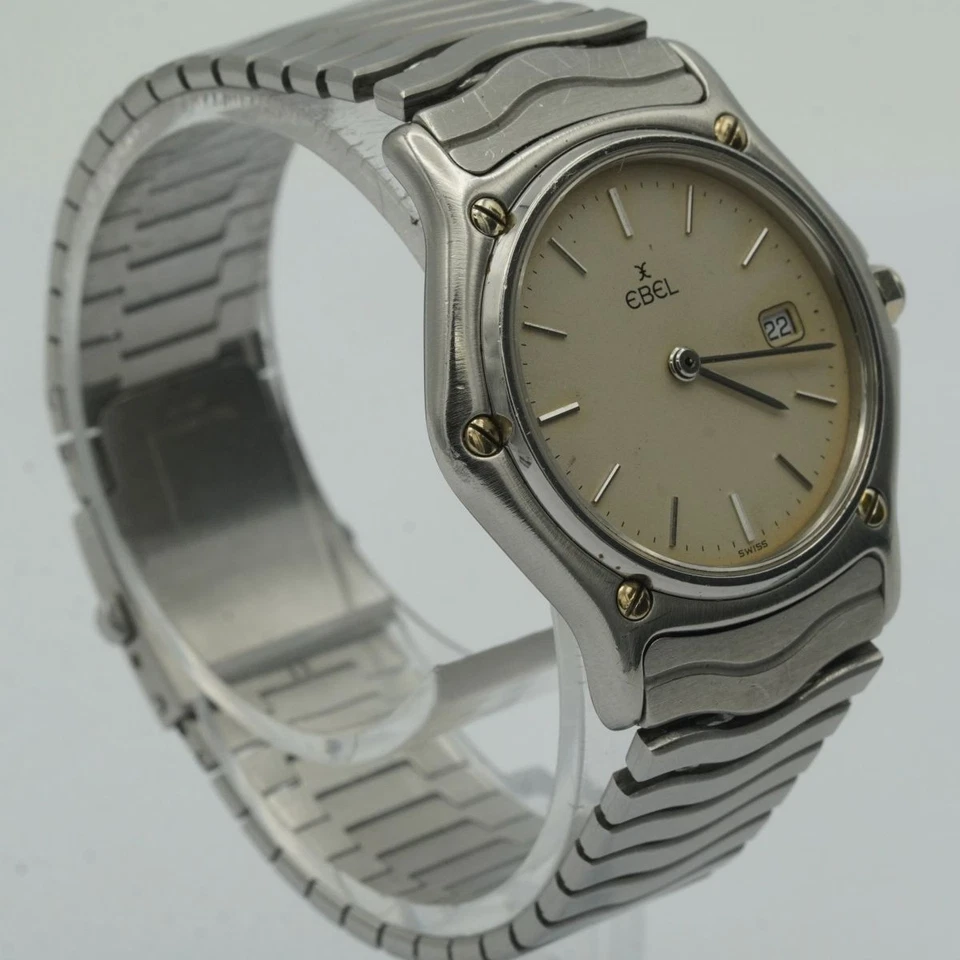 EBEL HERREN UHR 7 STAHL 34MM SPORT CLASSIQUE TOP ZUSTAND QUARTZ 983909 - Bild 3 von 4