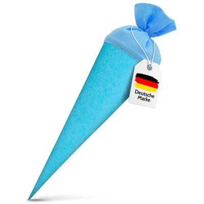 ITENGA Bastelschultüte Rohling Einschulung rund 70cm mit Filzverschluss HELLBLAU