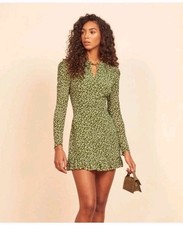 Reformation Marcy Green Polka Dot Dress Size: 8