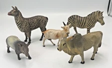 Vintage O & M Hausser Elastolin Composition African Animal Lot of 5  1930s * D