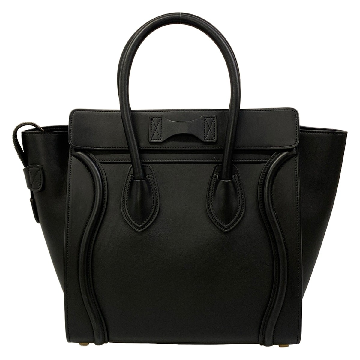 CELINE Luggage Micro Shopper Black Calf Skin Handbag image 3