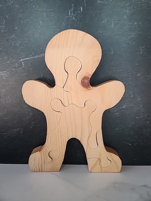 Vintage Wooden Handmade Gingerbread Wooden Puzzle