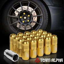 [J2 Engineering] 20x 12mmx1.5 {CLOSED END} Gold 50mm Aluminum Wheel Rim Lug Nut