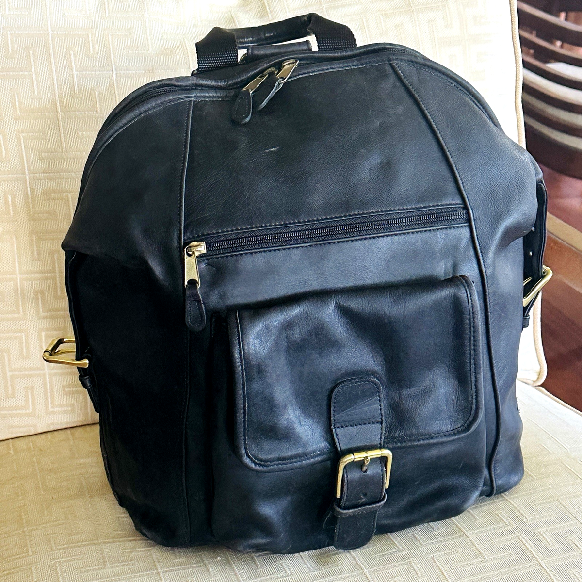 Coach Vintage C7B-0521 Large Backpack Black Glove-Tanned Cowhide