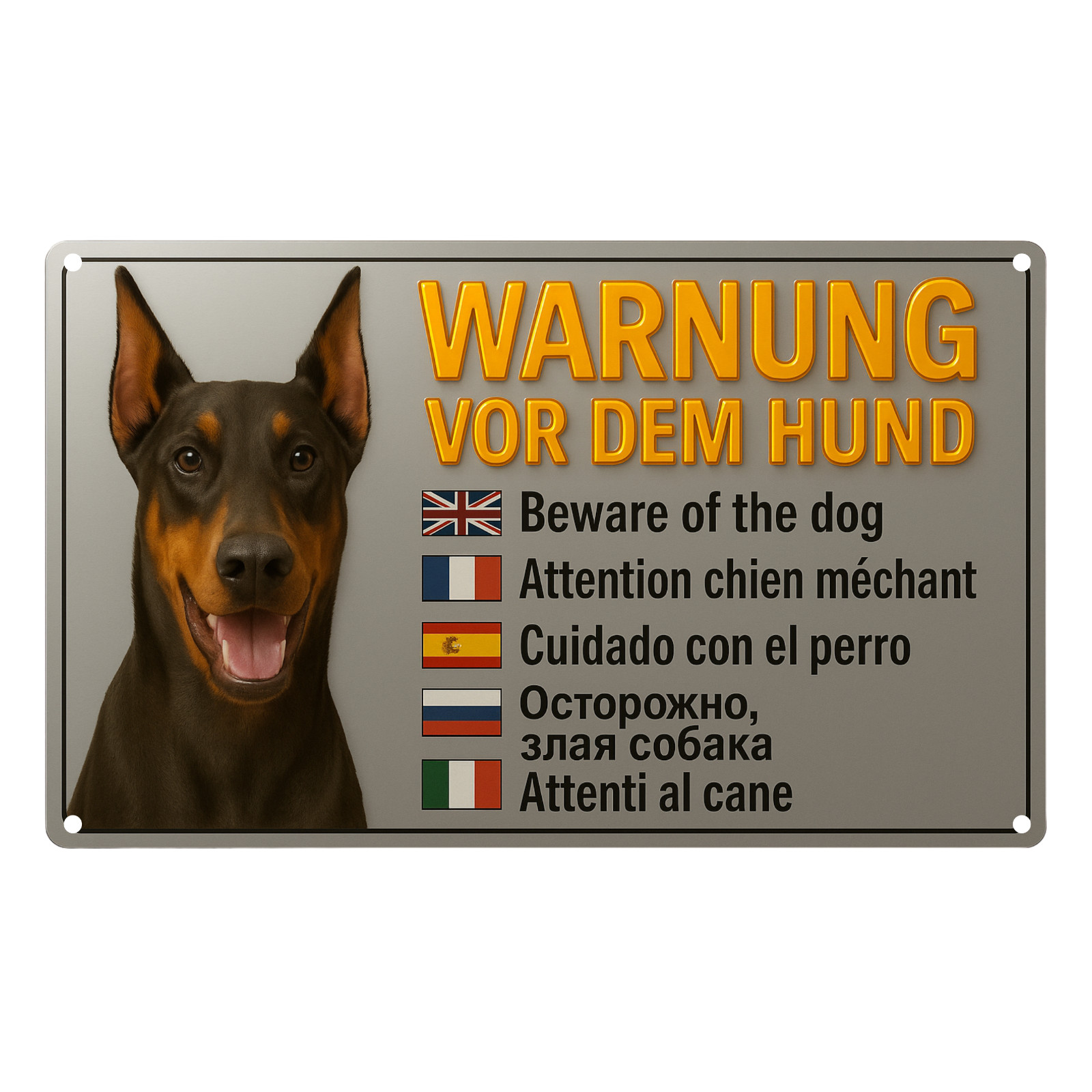 Hundeschild Warnung vor dem Hund Blechschild 20x30cm Schild Metallschild