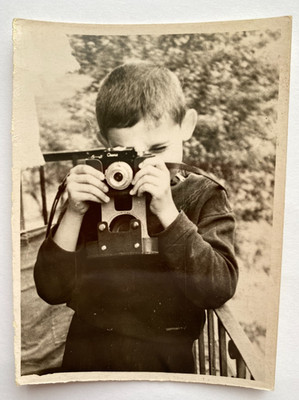 Beautiful boy with a photo camera sweet pretty attractive child Vintage Photo