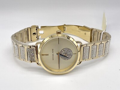 New Michael Kors Portia Pave Gold Dial Ladies Watch - MK3852 | eBay