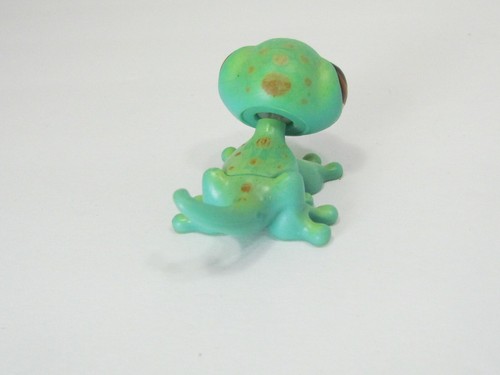 Littlest Pet Shop LPS #111 Verde Gecko Lagarto Salamandra Ojos Marrones - Imagen 2 de 4