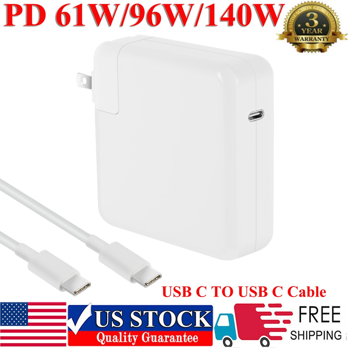 USB-C Charger Power Adapter for MacBook Pro Air 13