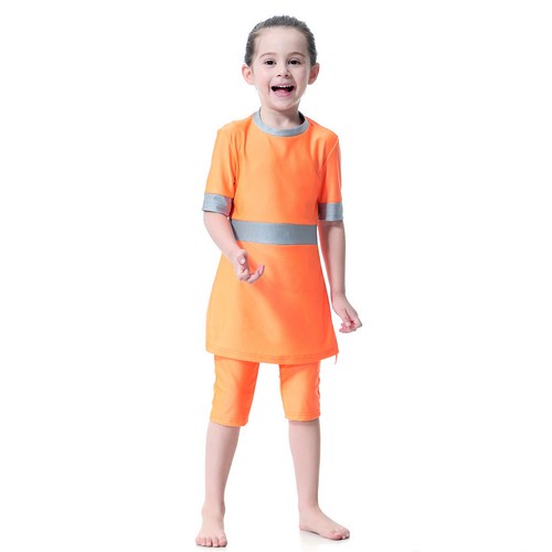 Muslim Kids Girls Swimwear Modest Tops Pants Hijab Beachwear Child Swimsuit Arab - Picture 32 of 42