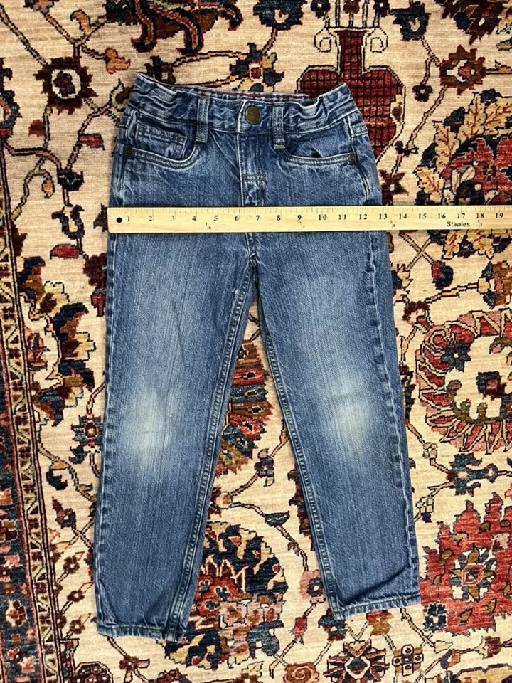 Pantalones de mezclilla de algodón azul Hanna Andersson para niños pequeños talla 6-7 Foto 3 de 4