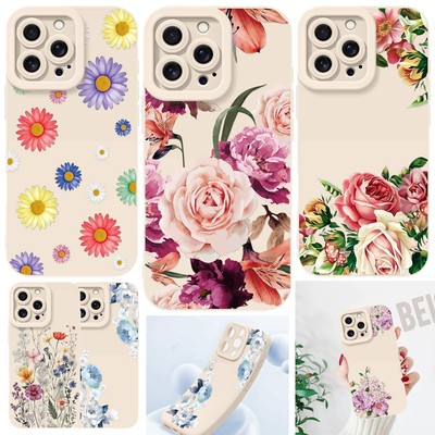 Ultra Protective Cover For Samsung S23 S24 S25 iPhone 14 15 16 Floral Phone Case