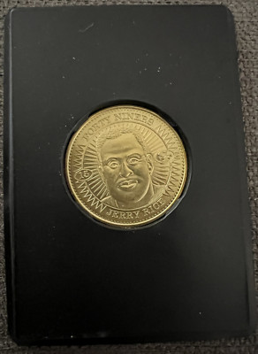 1997 Pinnacle Gold Coin -NFL HOF PLAYERS Jerry Rice SAN FRANCISCO 49ERS ...