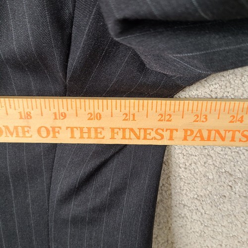 Jones New York Jacket Mens 44R Black Striped Blazer Wool 2 Button Suit Coat - Picture 9 of 13