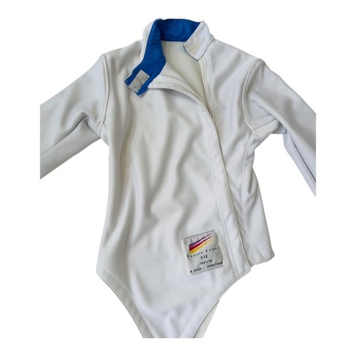 France Lames FIE Fencing Jacket White Small Long Sleeve Front Zipper 350N/800N - Picture 7 of 8