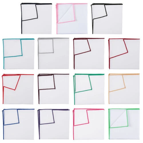 Handmade 100% Cotton Pocket Square Handkerchiefs for Men