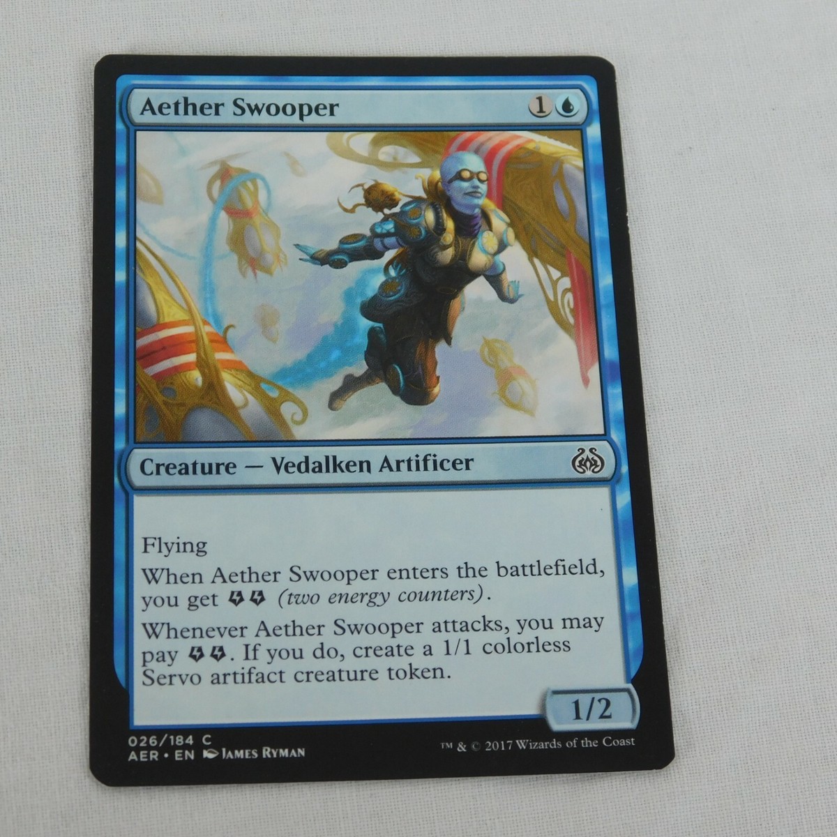 Aether Swooper MTG 2017 Blue Creature Vedalken Artificer 026/184 Ather  Revolt