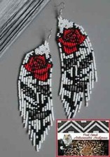 Tribal Earrings Native Large Boho American Seed Beads Handmade Earring