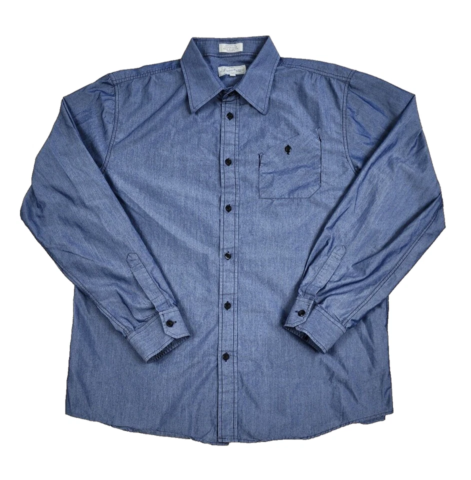 Camisa azul con botones manga larga XXL azul Eighty Eight para hombre Foto 3 de 4