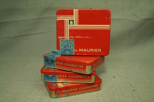 lot 4 vintage old du maurier cigarettes tins col