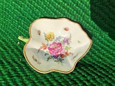 19th Century Meissen porcelain leaf shaped dish by Ernst Teichert